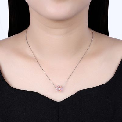 43cm Crystal Ball Liontin Kalung 18k Valentine Kalung Perak Antik SGS