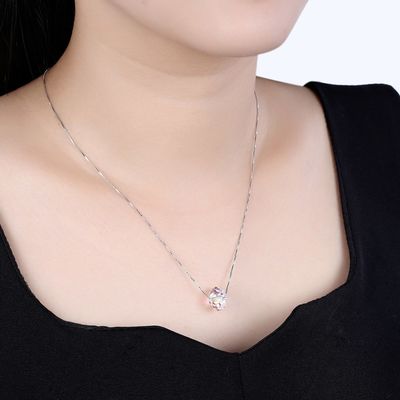 43cm Crystal Ball Liontin Kalung 18k Valentine Kalung Perak Antik SGS