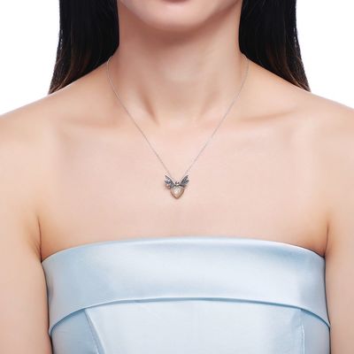 1.48ft 3.93g Sterling Silver Jewelry Set 14K Emas Disepuh Bee Liontin Kalung