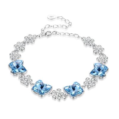 ODM 1.4x1.6cm Sterling Silver Slider Gelang 3.5'' Cubic Zirconia Gelang