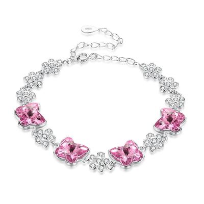 ODM 1.4x1.6cm Sterling Silver Slider Gelang 3.5'' Cubic Zirconia Gelang