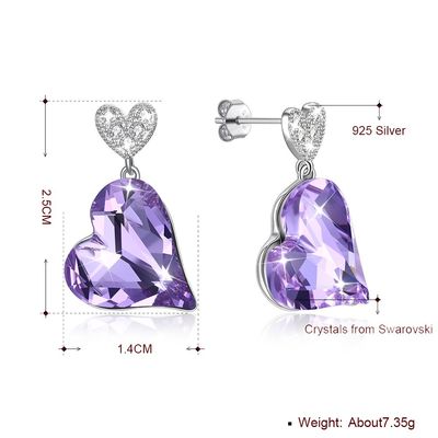 Anting Hati Sterling Silver 0.98x0.55in