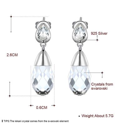 0.2oz Sterling Silver Jewelry Earrings 14k Gold Disepuh Water Drop Earrings