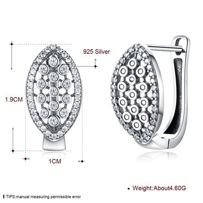 1.9x1 cm 4.6 Gram Anting Berlian Nyata Hanukkah 925 Sterling Silver Earrings