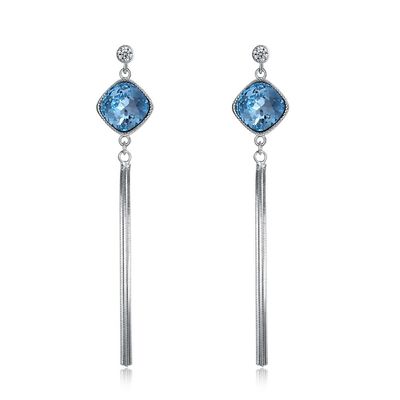 7.1cm 0.19oz Sterling Silver Jewelry Earrings Unisex Rumbai Drop Earring SGS