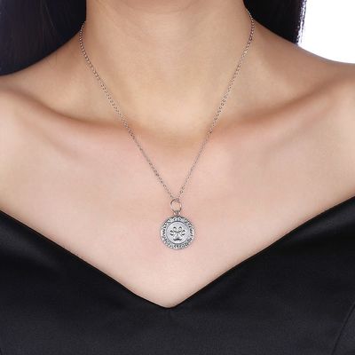 16in 0.9g Paw Print Necklace Lovely 3A CZ 925 Silver Necklace