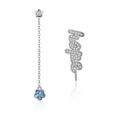 2.3in 3.7g Rumbai Drop Earrings Unisex Alloy Drop Diamond Flower Earrings