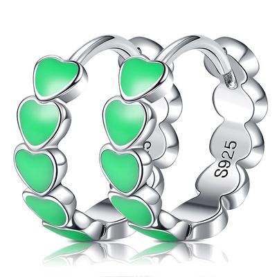 Threaded CZ 0.85 Gram 0.15mm Sterling Silver Heart Earrings Heart Studs