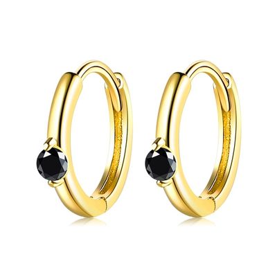 1.6g 1.5x0.3cm Stainless Steel Emas Hoop Earrings Party CZ Real Silver Earrings ODM
