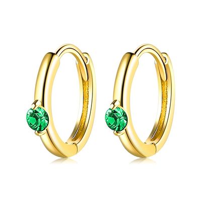 1.6g 1.5x0.3cm Stainless Steel Emas Hoop Earrings Party CZ Real Silver Earrings ODM