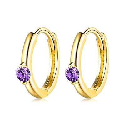 1.6g 1.5x0.3cm Stainless Steel Emas Hoop Earrings Party CZ Real Silver Earrings ODM