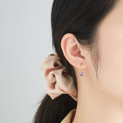 0.67in 2.2g Sterling Silver Jewelry Set Platinum Disepuh CZ Silver Needle Earrings