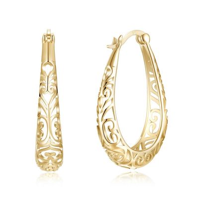 3x2.1cm Silver Alloy Metal Earring Light Gold Dipoles Sterling Platinum Disepuh