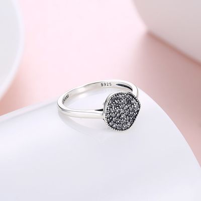 Fashion Cincin Zircon Berlian Batu 925 Sterling Silver Engagement Wedding Band Cincin Untuk Wanita