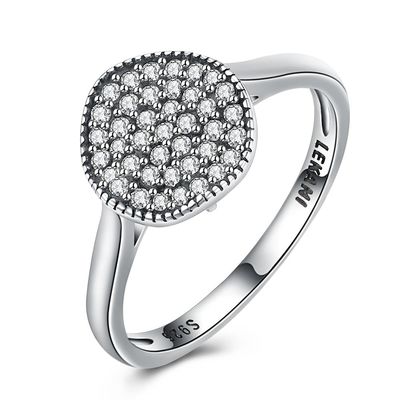 Fashion Cincin Zircon Berlian Batu 925 Sterling Silver Engagement Wedding Band Cincin Untuk Wanita