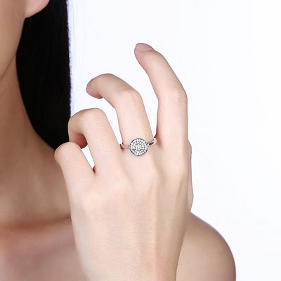 Fashion Cincin Zircon Berlian Batu 925 Sterling Silver Engagement Wedding Band Cincin Untuk Wanita