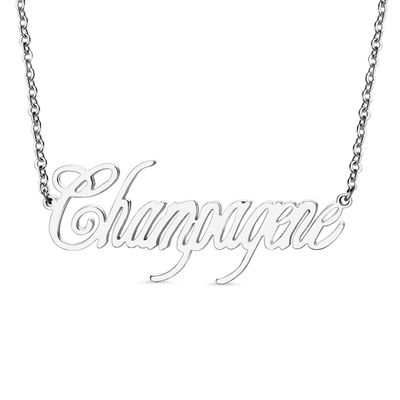 21.7in 2 Gram Kustom Perak Kalung Glossy Pacar Berlapis Emas Nama Kalung