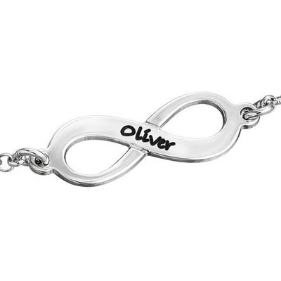 0.18oz 0.79cm Custom Silver Bracelet Solid 18k Gold Triple Infinity Gelang