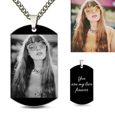 3g 1.96in Personalized Foto Kalung Unisex Stainless Steel Foto Kalung SGS