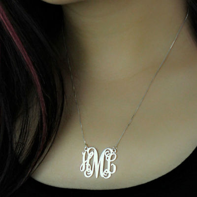1.8ft 0.07oz Personalized Monogram Kalung Berlapis Emas Tiga Huruf Kalung SGS