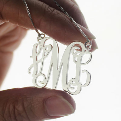 1.8ft 0.07oz Personalized Monogram Kalung Berlapis Emas Tiga Huruf Kalung SGS