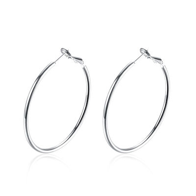 Anting Hoop Kustom Berlapis Emas 40mm Putaran 8.2g Rose Gold OEM Engagement