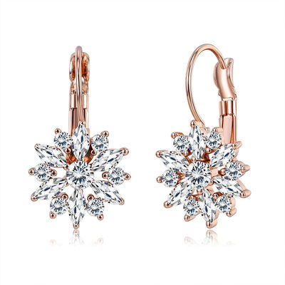 21mm Crystal 2.14g Kustom Hoop Earrings OEM Menjuntai Drop Hoop Earrings Jewelry