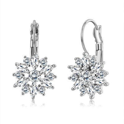 21mm Crystal 2.14g Kustom Hoop Earrings OEM Menjuntai Drop Hoop Earrings Jewelry