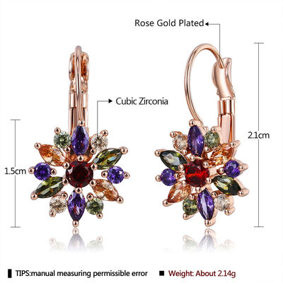 21mm Crystal 2.14g Kustom Hoop Earrings OEM Menjuntai Drop Hoop Earrings Jewelry