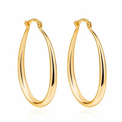 Lingkaran Halus Berlapis Platinum 14k Lingkaran Emas 30 × 21mm Untuk Wanita Wanita