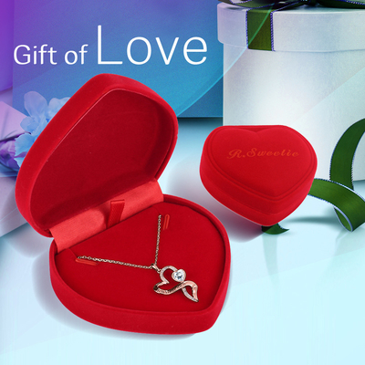 Rose Gold Crystal Double Heart Necklace 18in 0.29oz Kristal Austrian crystal Berlapis Rhodium