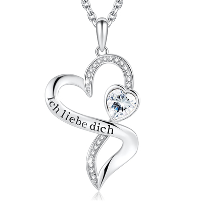 Kalung Infinity Hati Ganda Anak Perempuan 925 Sterling Silver White Austrian crystal Crystal