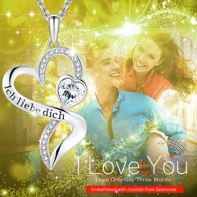Kalung Infinity Hati Ganda Anak Perempuan 925 Sterling Silver White Austrian crystal Crystal