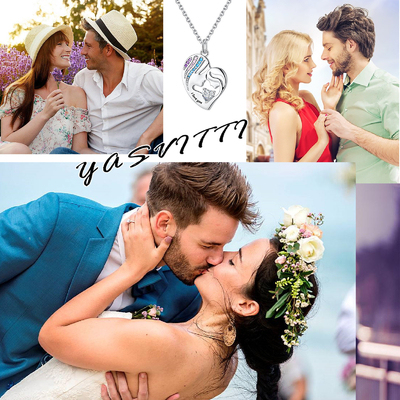 1.92x1.6 cm 925 Sterling Silver Heart Pendant Kalung Ganda Cinta Nikel Gratis