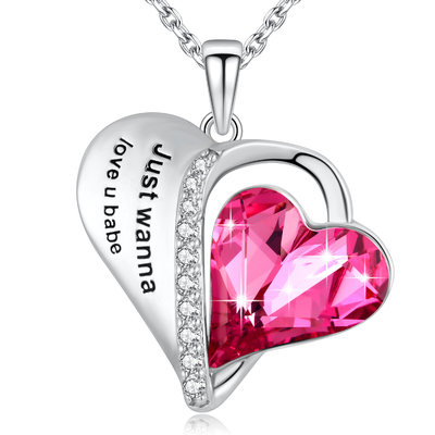 0.79x0.98in Estetika Sterling Silver Heart Pendant Kalung Love U Babe Heart
